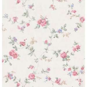    6329 Cameo Rose IV Swag Trail Wallpaper, 20.5 Inch by 396 Inch, Red