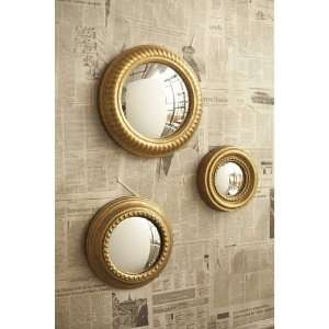  Gold Leaf Convex Wall Mirror Set