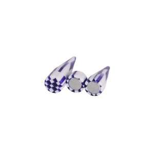  Blue And White Checker Magnetic Tapers 4 Pieces: Jewelry