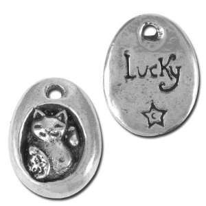  20mm Green Girl Lucky Kitty Pewter Charms: Arts, Crafts 