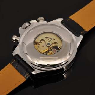   Wrist Leather Automatic Mechanical Mens Watch/Women Black 2011  