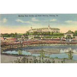   Postcard Hershey Rose Garden and Hershey Hotel in Hershey Pennsylvania