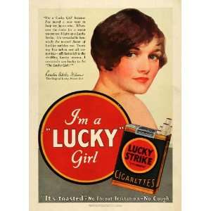   Girl Lucky Strike Cigarette American Tobacco   Original Print Ad: Home