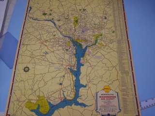 BN455 Vintage Shell Oil Metro Washington DC Gousha Map  