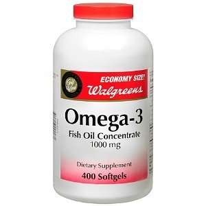   Omega 3 Fish Oil 1000mg Softgels, 400 ea Health 