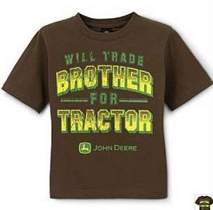 Boys JOHN DEERE T shirt Will Trade BROTHER Size 4 5/6 7  