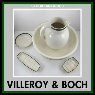 VILLEROY & BOCH Antique WASH BASIN PITCHER SOAP DISH BOWL Dresden 3700 
