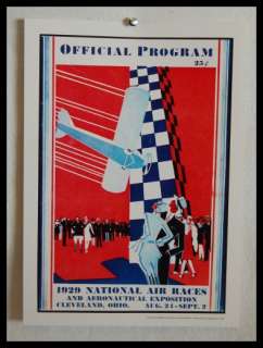 REPRO POSTER 1929 NATIONAL AIR RACES & EXHIB CLEVELAND  