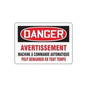  DANGER AVERTISSEMENT MACHINE ? COMMANDE AUTOMATIQUE PEUT D 