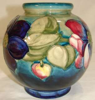 Superb Large Walter Moorcroft CLEMATIS Vase SIGNED 50s  