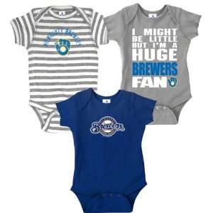  Milwaukee Brewers Infant Baby Rib Creeper 3 Pack Sports 