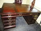 Used Partners Desk Sligh Furniture Company Tooled Leath