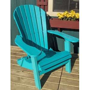   Deluxe Poly Resin Adirondack Chair   Teal Patio, Lawn & Garden