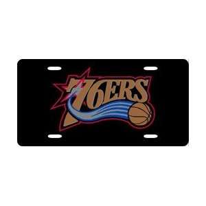   Philadelphia 76ers Laser Cut Black License Plate