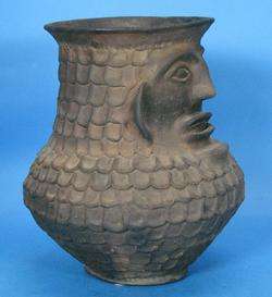 Peruvian Pre Columbian Style Art Pottery Blackware Vase  