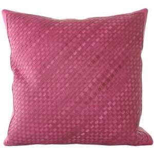    Lance Wovens Watercolor Raspberry Leather Pillow: Home & Kitchen