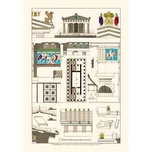  Temple of Athene and Theseus, Polychrome   16x24 Giclee 