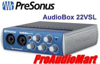 PreSonus AudioBox 22VSL 2.0 USB Audio Interface Recording System 