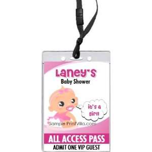   Baby Girl Pink Baby Shower VIP Pass Invitation: Health & Personal Care