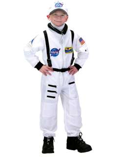 Boys Deluxe White Nasa Junior Astronaut Suit Costume  