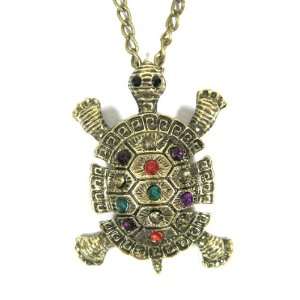   Tortoise Gold Reptile Crystal Vintage Pendant Fashion Jewelry Jewelry