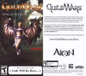 Guild Wars : Aion Wings Emote Code : RARE : *BRAND NEW*  