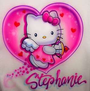 Airbrushed Hello Kitty Shirt any size Personalized w/ your Name  