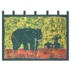 Batik wall hanging, Proud African Elephant Home 