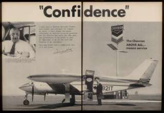   Vics Bergeron photo Chevron airplane oil airport gas print ad  