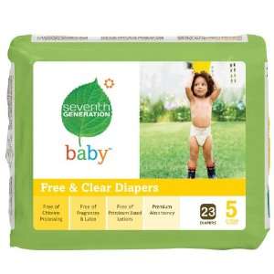   Seventh Generation   Baby Diapers Stage 5: (27+ lbs.) 23 diapers: Baby