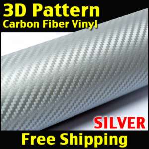 24 x 100 Carbon Fiber Vinyl Sheet 60cm x 250cm SILVER  