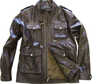   MILITARY GENUINE LEATHER JACKET, (Brown. Black. Bone) vintage fini