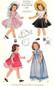 VINTAGE 14 BETSY McCALL DOLL CLOTHES Pattern 1812  