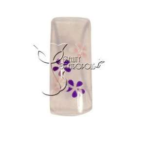  Clear/Purple Floral Pre designed Acrylic/UV Gel Artificial 