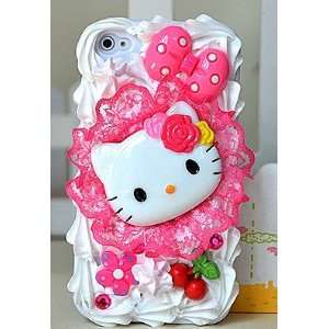  Nice Cherry Lace Pattern Hello Kitty 3D Cake Style/Ice cream Cake 