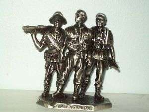 VIETNAM MEMORIAL WAR THREE SOLDIERS PEWTER STATUE  