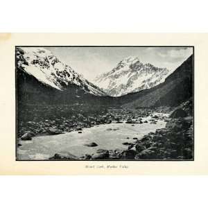  1904 Halftone Print Mount Cook Mueller Valley Aoraki New 