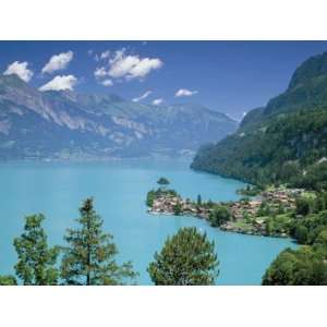 View Over Lake Brienz to Iseltwald, Switzerland Premium Photographic 