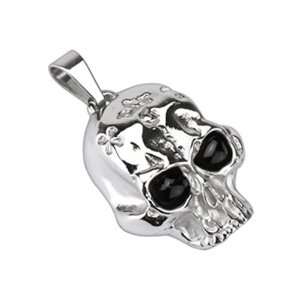   Spikes 316L Stainless Steel Hieroglyphic Casted Skull Pendant Jewelry