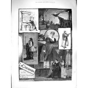  1883 LA GIOCONDA COVENT GARDEN THEATRE FIN EART PRINT 