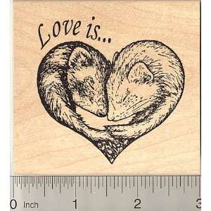  Precious Ferret Heart (Angela & Taffy) Rubber Stamp Arts 