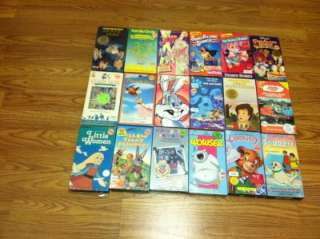 Lot Of 40 Vintage Kids Cartoon VHS Winnie The Pooh~Bugs Bunny~Barney 