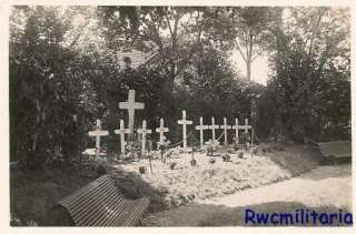 SOMBER KIA Wehrmacht Graves by Benches in Park; France 1940  