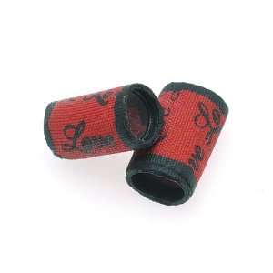 Sassy Silkies Fabric Beads Red/Black Love 1/2 inch Arts 