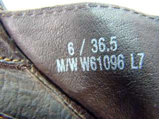 BORN Brown Leather Buckle High Slide Sandal Mule 36.5 6  
