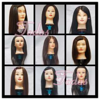 18 Long 100% Real Human Hair Hairdressing Mannequin Training Practice 