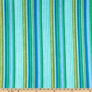  45 Wide At The Park Stripe Aqua Fabric By The Yard Arts 