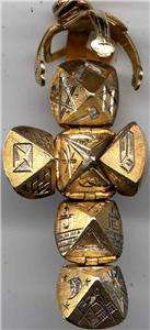 vtg 9K & sterling Masonic Ball Cross Pendant Charm 12.8grms  