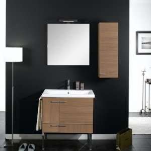   Wall Mounted Bathroom Vanity Set Finish: Natural Oak: Home Improvement