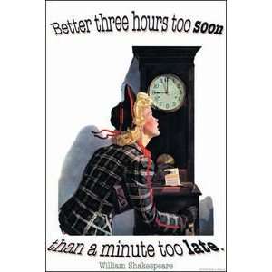 Better three hours too soon   12x18 Framed Print in Gold Frame (17x23 